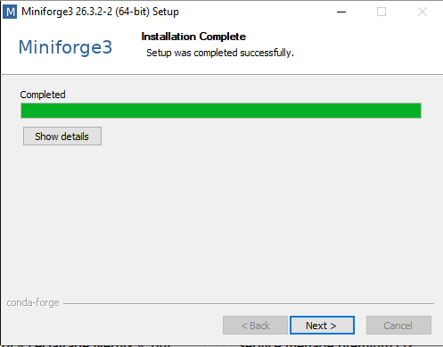 Install complete page (1/2)