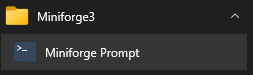 Miniforge3 start menu entry