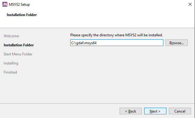 Installation folder page